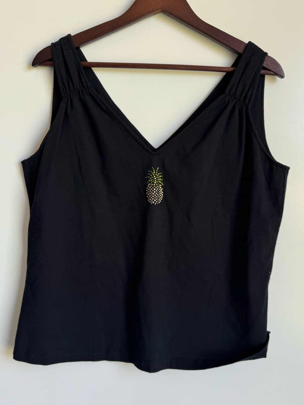 St. John Sport By Marie Gray Pineapple Sequin Sleeveless Blouse Large Tank